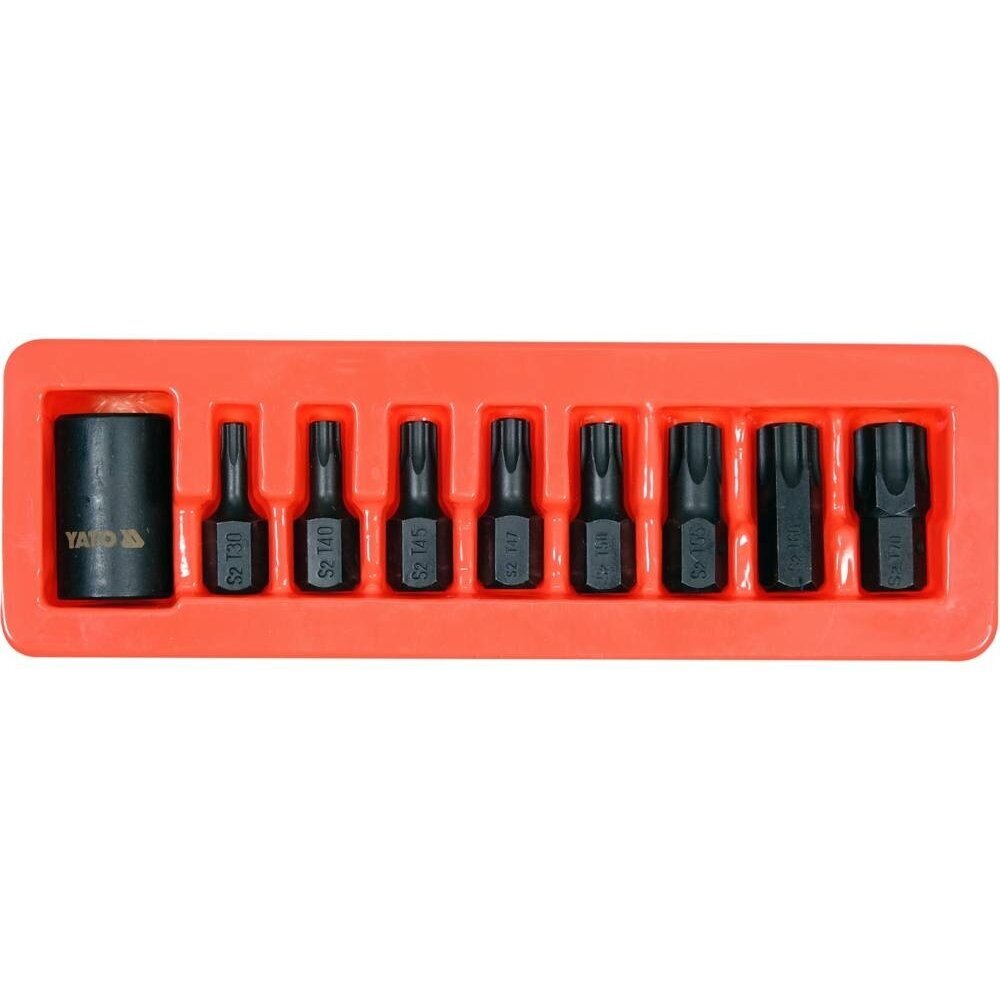 1/2" Galvučių smūginių su antgaliais rinkinys (torx) (9vnt) 1/2" Galvučių smūginių su antgaliais rinkinys (torx) (9vnt)