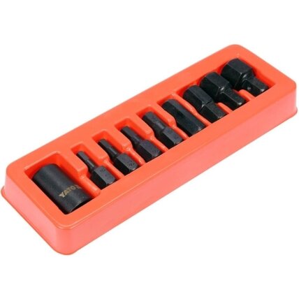 1/2" Galvučių smūginių su antgaliais rinkinys (HEX) (9vnt) 1