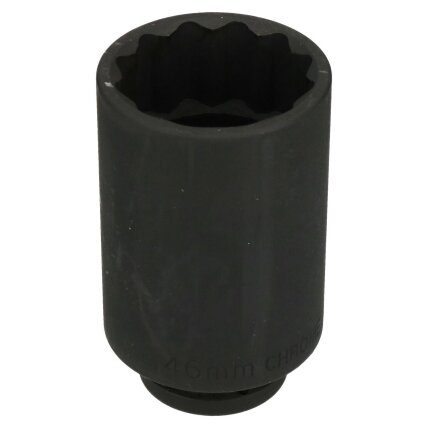 1/2" Prailginta smūginė galvutė 46mm (12-kampė) 1/2" Prailginta smūginė galvutė 46mm (12-kampė)