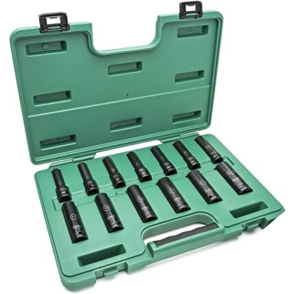 1/2" Prailgintų smūginių galvučių rinkinys (10-24mm)(13vnt) (plonasienės) 1/2" Prailgintų smūginių galvučių rinkinys (10-24mm)(13vnt) (plonasienės)