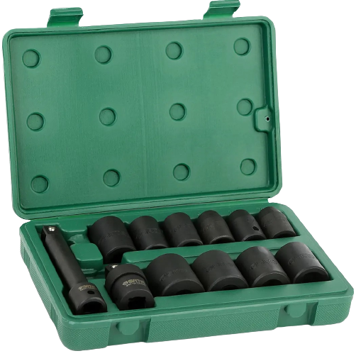 1/2" Smūginių galvučių rinkinys 12vnt. (7/16"-1") (Colinė sistema) 1/2" Smūginių galvučių rinkinys 12vnt. (7/16"-1") (Colinė sistema)