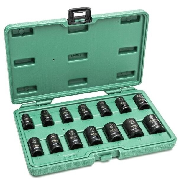 1/2'' Smūginių galvučių rinkinys (10-24mm)(14vnt)(plonasienės) 1/2'' Smūginių galvučių rinkinys (10-24mm)(14vnt)(plonasienės)