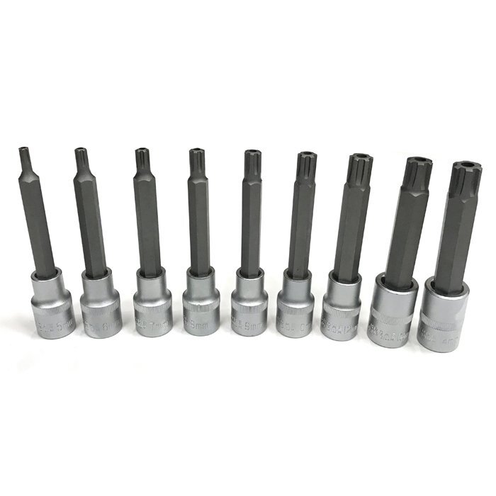 1/2" + 3/8" Galvučių su antgaliais rinkinys (RIBE) 9vnt. 1/2" + 3/8" Galvučių su antgaliais rinkinys (RIBE) 9vnt.