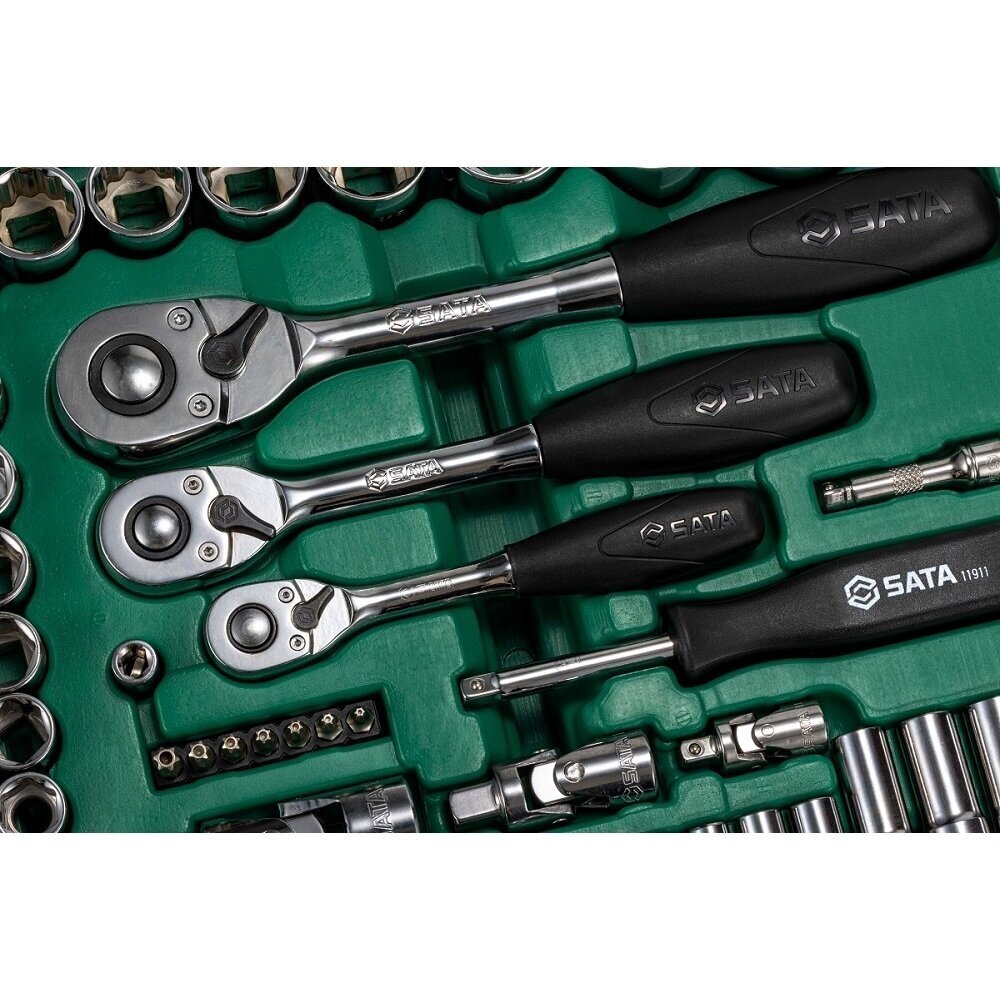 1/4" + 3/8" + 1/2" Galvučių ir raktų rinkinys 150vnt. (SAE & metrinė sistema) 2 1/4" + 3/8" + 1/2" Galvučių ir raktų rinkinys 150vnt. (SAE & metrinė sistema) 2