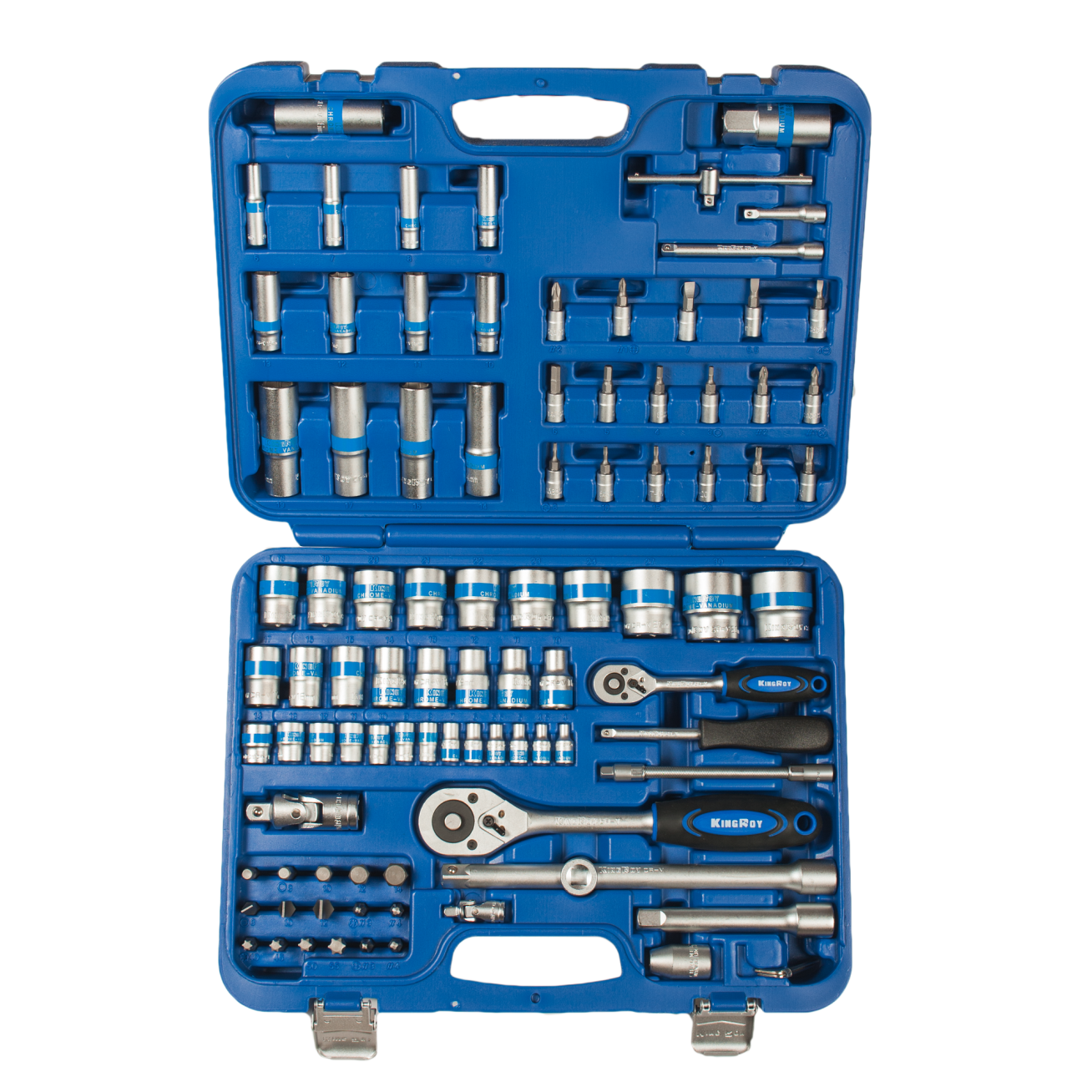 1/4" + 1/2" Galvučių rinkinys 94vnt. 12-kampės 1/4" + 1/2" Galvučių rinkinys 94vnt. 12-kampės