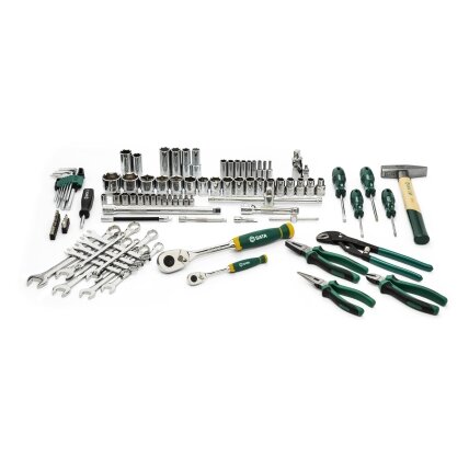 1/4" + 1/2" Galvučių ir įrankių rinkinys 104vnt. 4 1/4" + 1/2" Galvučių ir įrankių rinkinys 104vnt. 4