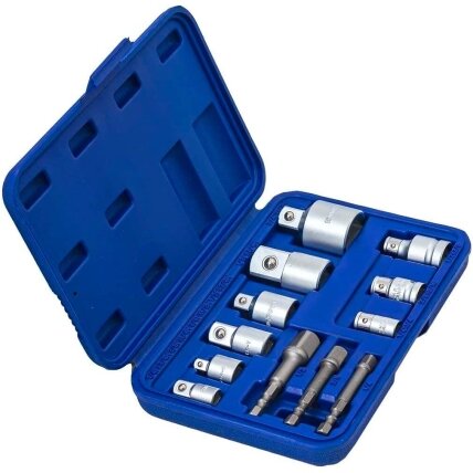 1/4" + 3/8" + 1/2" + 3/4" Adapterių rinkinys 12vnt. 1 1/4" + 3/8" + 1/2" + 3/4" Adapterių rinkinys 12vnt. 1