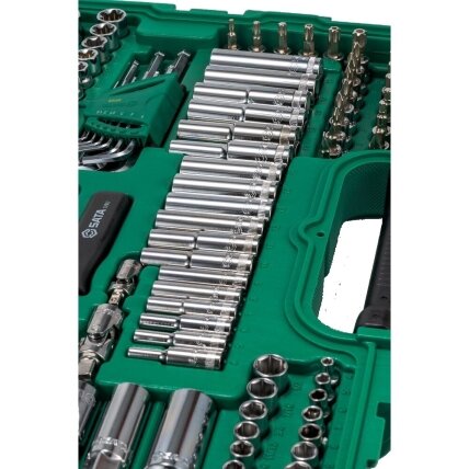 1/4" + 3/8" + 1/2" Galvučių ir raktų rinkinys 150vnt. (SAE & metrinė sistema) 3 1/4" + 3/8" + 1/2" Galvučių ir raktų rinkinys 150vnt. (SAE & metrinė sistema) 3