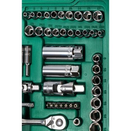 1/4" + 3/8" + 1/2" Galvučių ir raktų rinkinys 150vnt. (SAE & metrinė sistema) 5 1/4" + 3/8" + 1/2" Galvučių ir raktų rinkinys 150vnt. (SAE & metrinė sistema) 5
