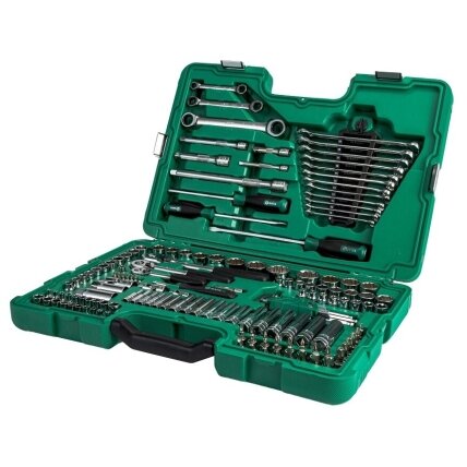 1/4" + 3/8" + 1/2" Galvučių ir raktų rinkinys 150vnt. (SAE & metrinė sistema) 1/4" + 3/8" + 1/2" Galvučių ir raktų rinkinys 150vnt. (SAE & metrinė sistema)