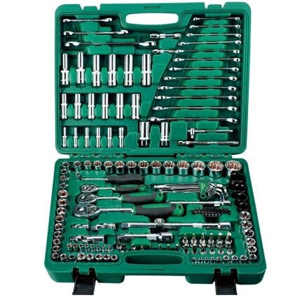 1/4'' + 3/8'' + 1/2' Galvučių ir raktų rinkinys 150vnt. 1/4'' + 3/8'' + 1/2' Galvučių ir raktų rinkinys 150vnt.