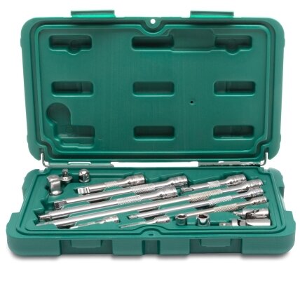 1/4''+3/8'' Adapterių ir priedų rinkinys 16vnt. 1/4''+3/8'' Adapterių ir priedų rinkinys 16vnt.