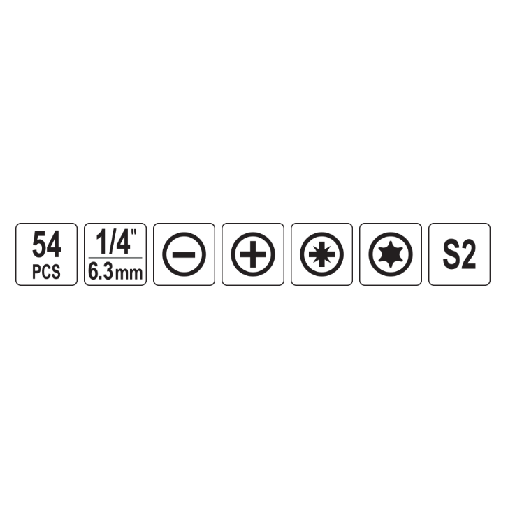 1/4" Smūginių keičiamų antgalių rinkinys (PLOKŠČIAS,PZ,PH,TORX) 54vnt. 4 1/4" Smūginių keičiamų antgalių rinkinys (PLOKŠČIAS,PZ,PH,TORX) 54vnt. 4