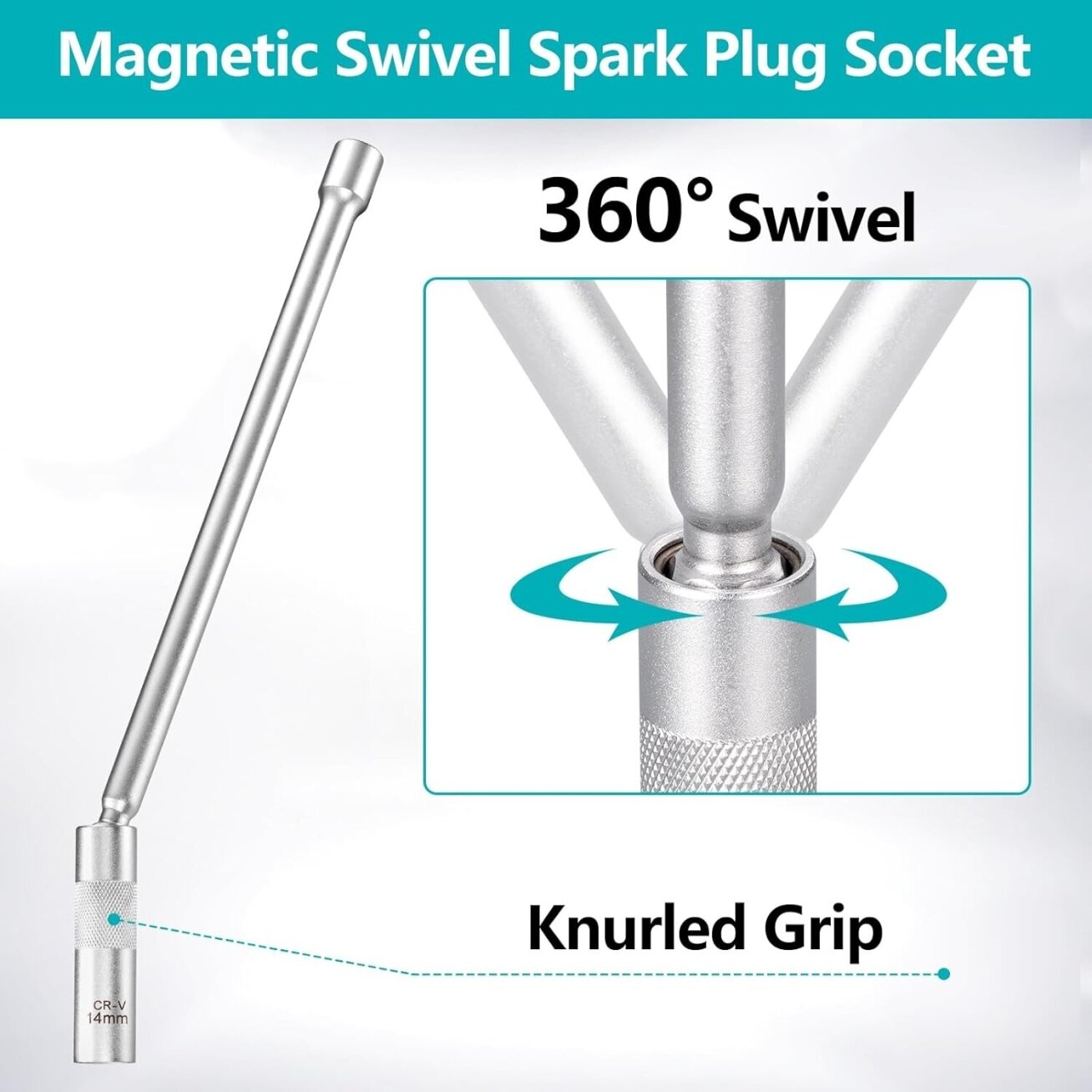 3/8'' galvutė žvakei su univers. prailg. ir magnetu 14mm (12-kampė/plonasienė) 1 3/8'' galvutė žvakei su univers. prailg. ir magnetu 14mm (12-kampė/plonasienė) 1