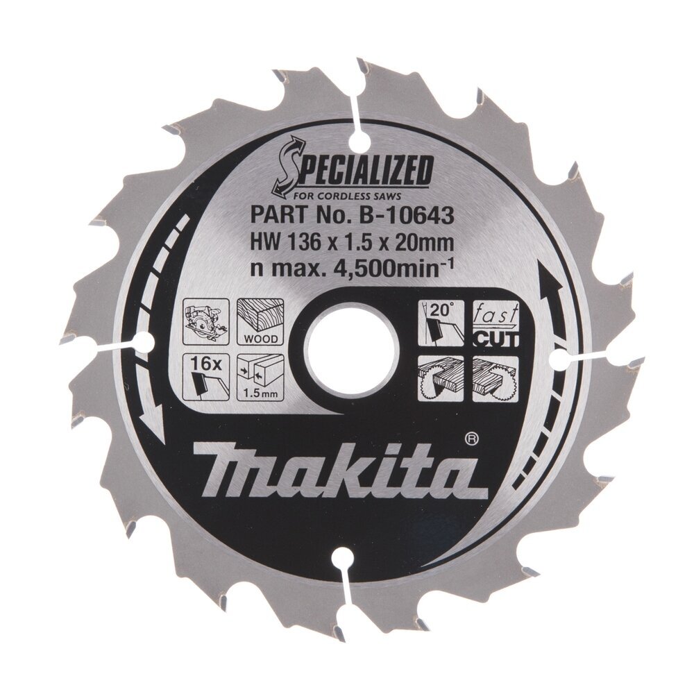 T.C.T. pjūklas SPECIALIZED 136X1.5X20mm 20° T16 B-10643