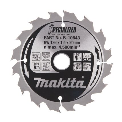 T.C.T. pjūklas SPECIALIZED 136X1.5X20mm 20° T16 B-10643 T.C.T. pjūklas SPECIALIZED 136X1.5X20mm 20° T16 B-10643