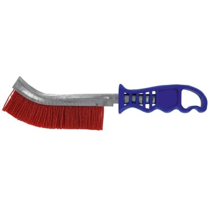 Abrazyvinis nailono vielinis šepetys su plastikine rankena 235mm Abrazyvinis nailono vielinis šepetys su plastikine rankena 235mm