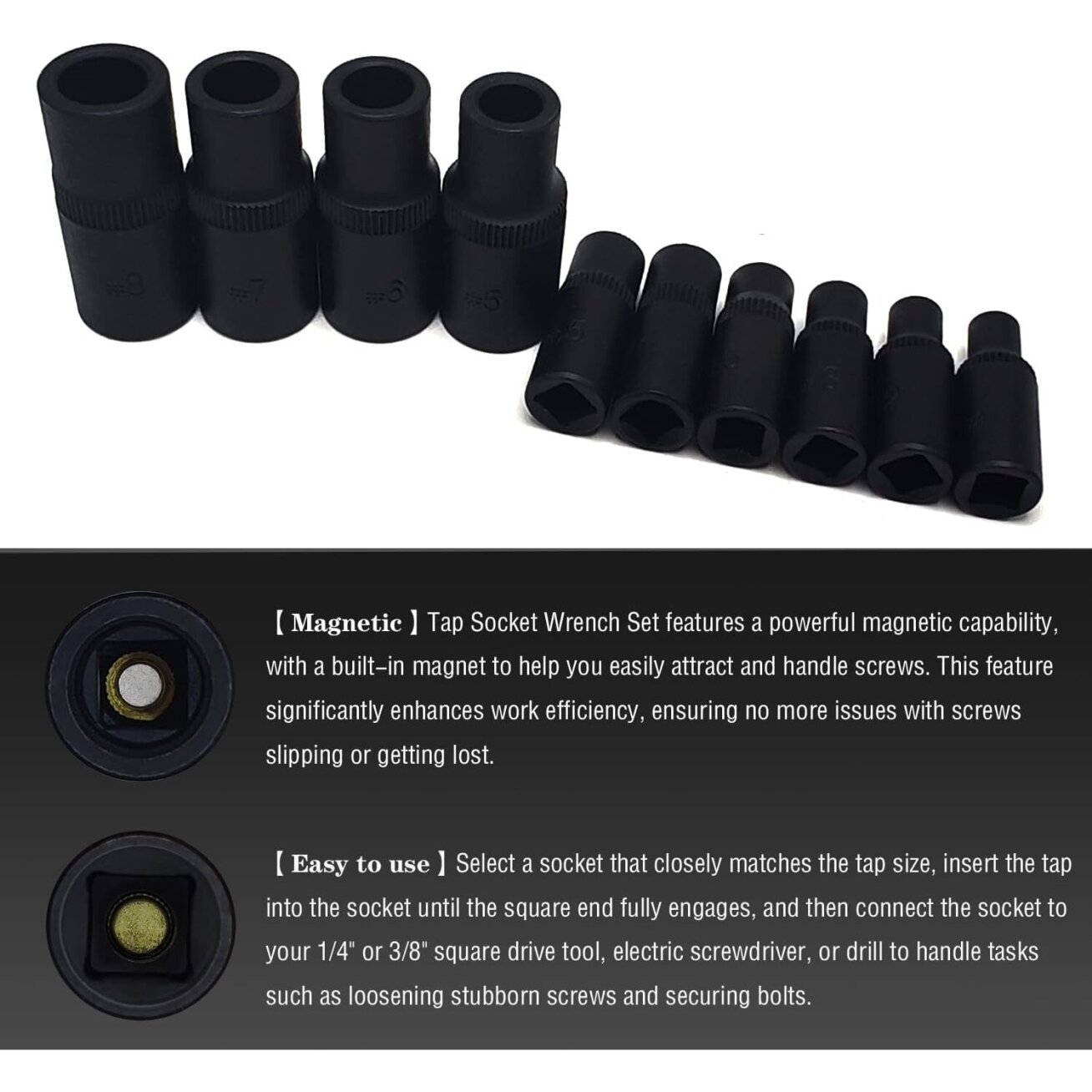 Adapterių rinkinys sriegikliams 1/4", 3/8 10vnt. 3 Adapterių rinkinys sriegikliams 1/4", 3/8 10vnt. 3