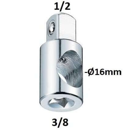 Adapteris 3 krypčių 3/8" - 1/2" Adapteris 3 krypčių 3/8" - 1/2"