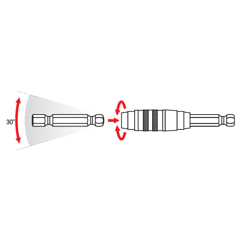 Adapteris šarnyrinis su magnetu 1/4" 100mm 4 Adapteris šarnyrinis su magnetu 1/4" 100mm 4