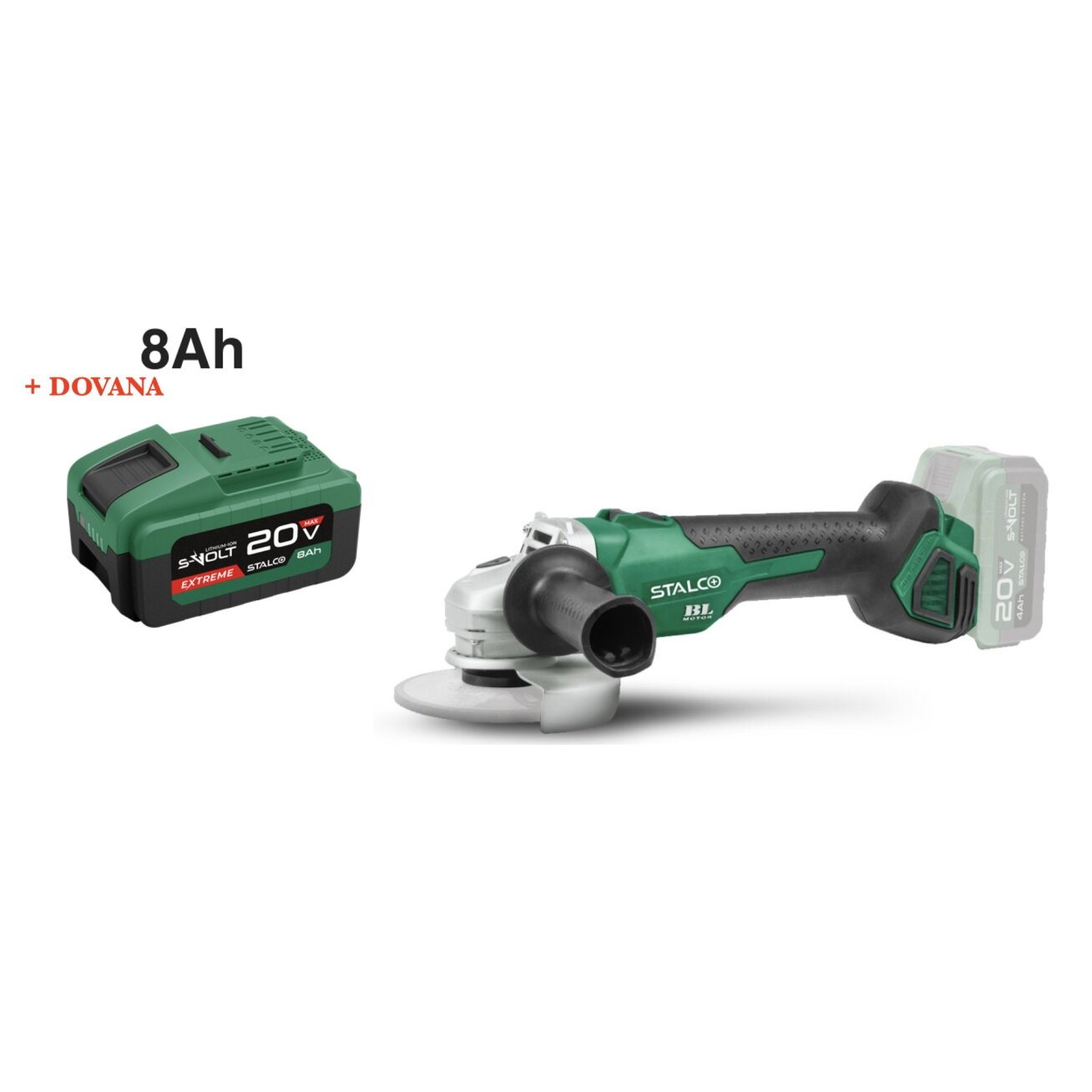 Akumuliatorinis kampinis šlifuoklis STALCO 125mm 20V 1