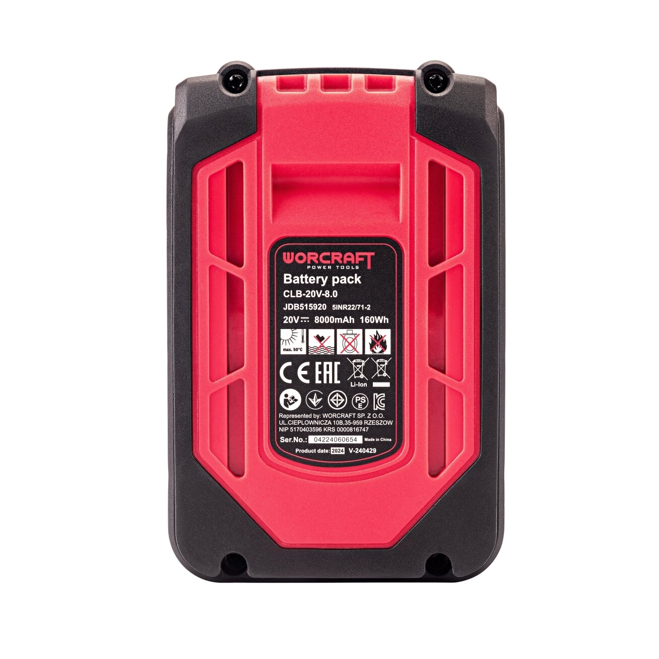 Akumuliatorius akum.įrankiams WORCRAFT 20V 8.0Ah LI-ION 6 Akumuliatorius akum.įrankiams WORCRAFT 20V 8.0Ah LI-ION 6