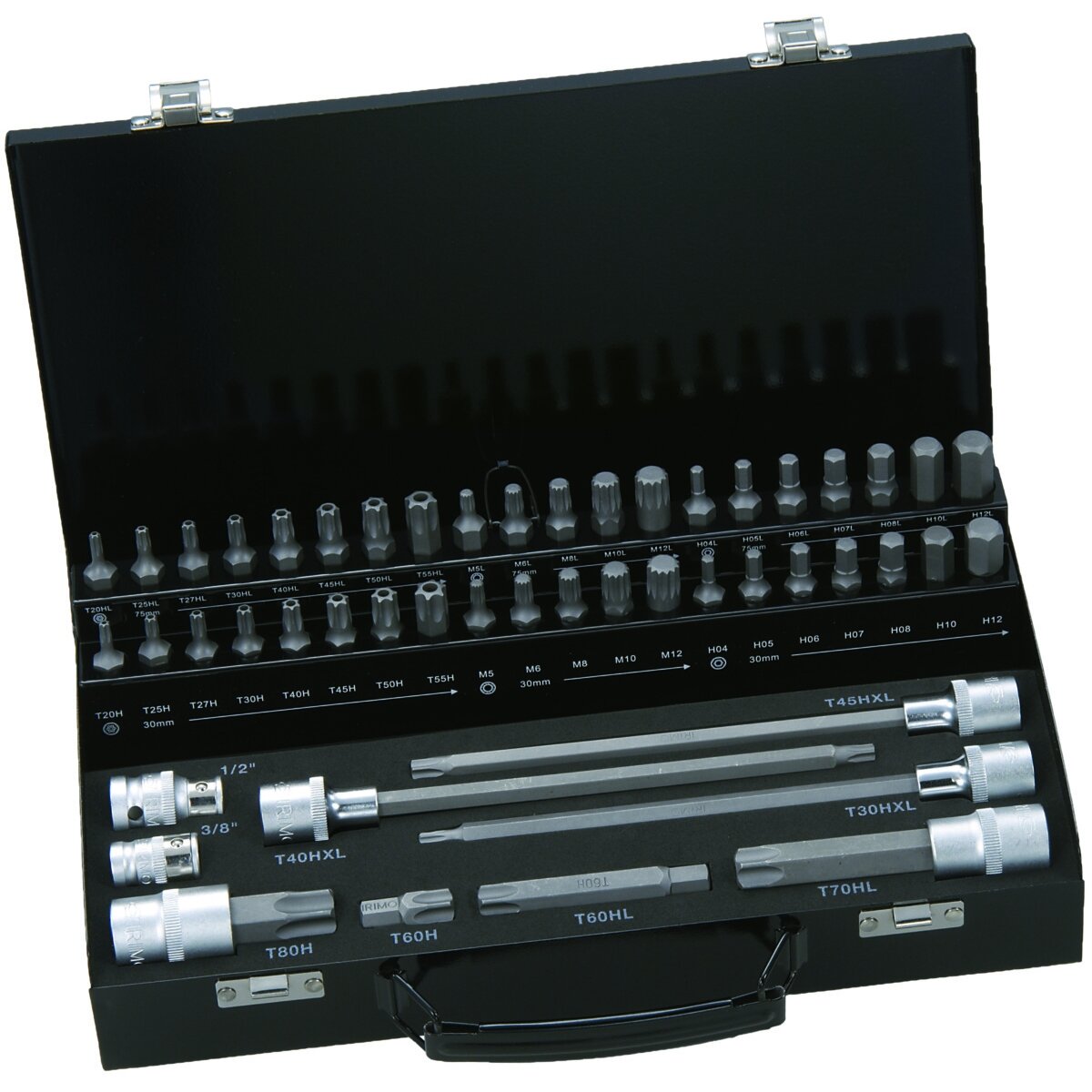 Antgalių rinkinys, 10mm, 49vnt, TORX, HEX, XZN
