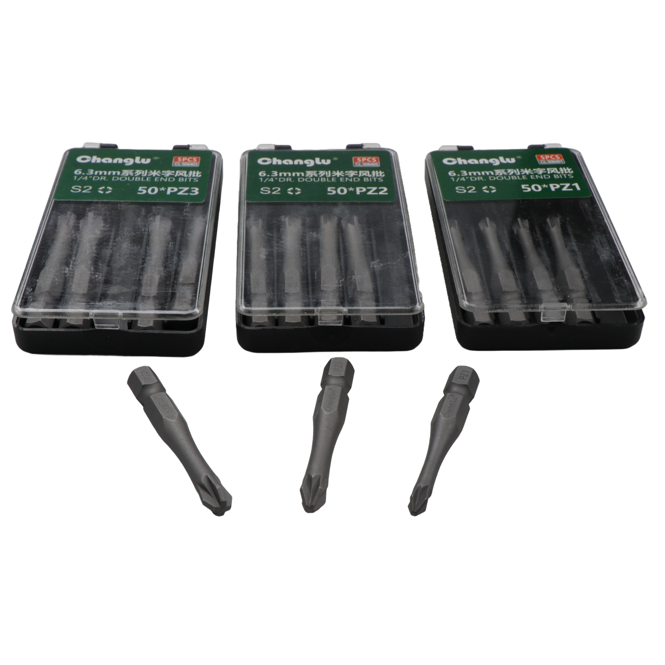 Antgalis smūginis POZIDRIV 1/4" (6.3mm), 5vnt. 2