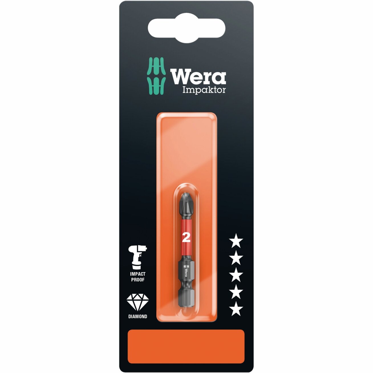 Antgalis Wera Impactor 851/4 IMP DC , 1 x PH2 x 50 mm, blisteryje