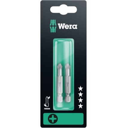 Antgaliai Wera torsion 851/4 TZ , 2 x PH1 x 50mm, blisteryje Antgaliai Wera torsion 851/4 TZ , 2 x PH1 x 50mm, blisteryje