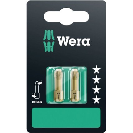 Antgaliai Wera torsion 855/1 TH , 2 x PZ3 x 25mm, blisteryje Antgaliai Wera torsion 855/1 TH , 2 x PZ3 x 25mm, blisteryje