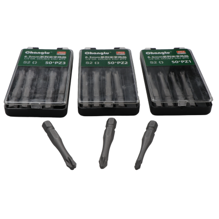 Antgalis smūginis POZIDRIV 1/4" (6.3mm), 5vnt. 2 Antgalis smūginis POZIDRIV 1/4" (6.3mm), 5vnt. 2