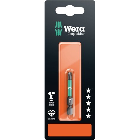 Antgalis Wera Impactor, TORX T25 x 50mm, 867/4, blisteryje Antgalis Wera Impactor, TORX T25 x 50mm, 867/4, blisteryje