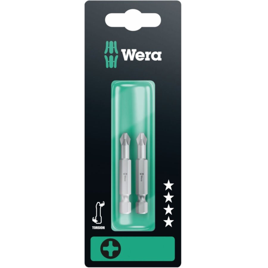 Antgaliai Wera torsion 851/4 TZ , 2 x PH1 x 50mm, blisteryje Antgaliai Wera torsion 851/4 TZ , 2 x PH1 x 50mm, blisteryje