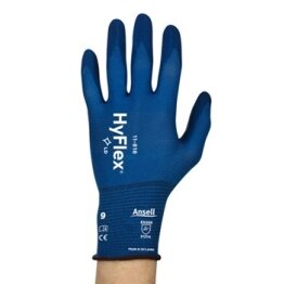 Apsauginės pirštinės Ansell HyFlex 11-818, 10 dydis,  itin plonos, nailonas, spandex. Nitrilo putų delno padengimas.
