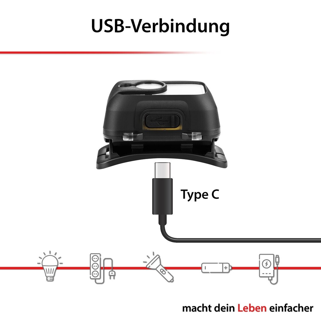 Arcas Galvos žibintuvėlis, 9W, įkraunamas USB-C, ARCAS 3 Arcas Galvos žibintuvėlis, 9W, įkraunamas USB-C, ARCAS 3