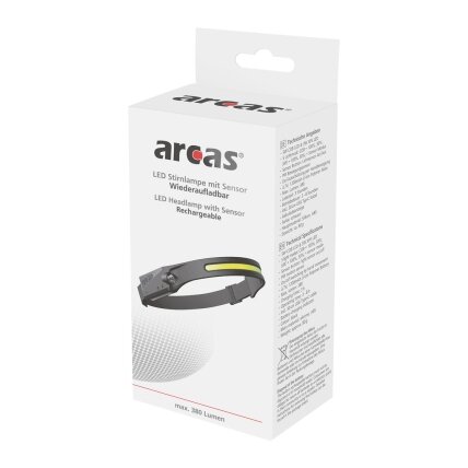 Arcas Galvos žibintuvėlis, 5W + 3W, įkraunamas USB-C, ARCAS 1