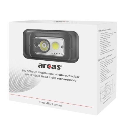 Arcas Galvos žibintuvėlis, 9W, įkraunamas USB-C, ARCAS 1 Arcas Galvos žibintuvėlis, 9W, įkraunamas USB-C, ARCAS 1