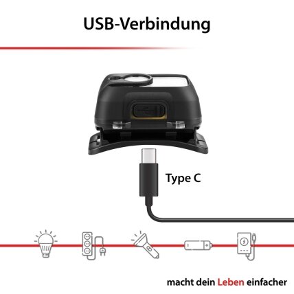 Arcas Galvos žibintuvėlis, 9W, įkraunamas USB-C, ARCAS 3 Arcas Galvos žibintuvėlis, 9W, įkraunamas USB-C, ARCAS 3