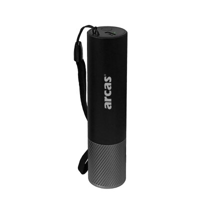 Arcas Rankinis žibintuvėlis 3W, įkraunamas USB-C, juodas, ARCAS Arcas Rankinis žibintuvėlis 3W, įkraunamas USB-C, juodas, ARCAS