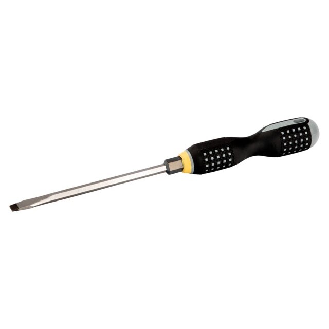 Atsuktuvas ERGO™ plokščias 8,0mm su 14mm šešiakampiu koteliu 1.6x8.0x175mm Atsuktuvas ERGO™ plokščias 8,0mm su 14mm šešiakampiu koteliu 1.6x8.0x175mm