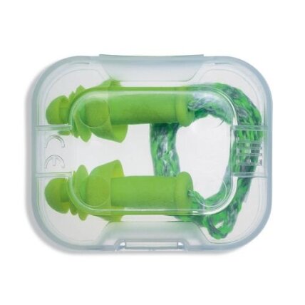 Ausų kamštukai, daugkartiniai su virvele Uvex Whisper+, SNR 27dB, Lime spalva, dydis M, plastikinėje mini Ausų kamštukai, daugkartiniai su virvele Uvex Whisper+, SNR 27dB, Lime spalva, dydis M, plastikinėje mini