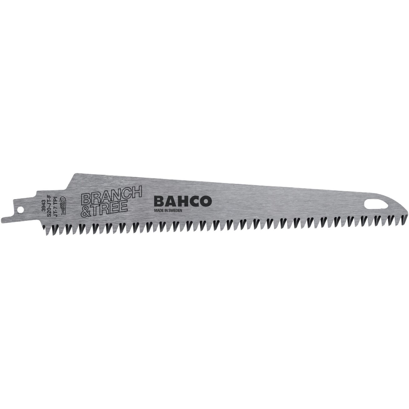 Bahco tiesinio pjūklo geležtė 200 mm 7TPI japoniški dantys, skirta 25-75 mm šakoms Bahco tiesinio pjūklo geležtė 200 mm 7TPI japoniški dantys, skirta 25-75 mm šakoms