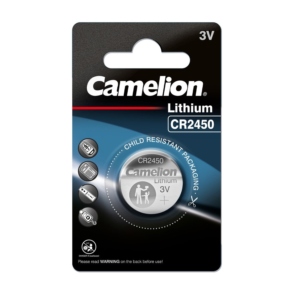 Camelion Mikro ličio elementas CR2450, 3V, CAMELION, 1 vnt. Camelion Mikro ličio elementas CR2450, 3V, CAMELION, 1 vnt.