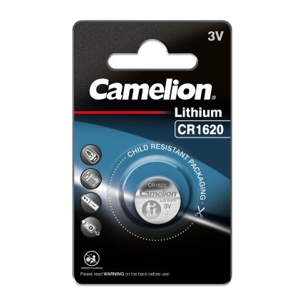 Camelion Mikro ličio elementas CR1620, 3V, CAMELION, 1 vnt. Camelion Mikro ličio elementas CR1620, 3V, CAMELION, 1 vnt.