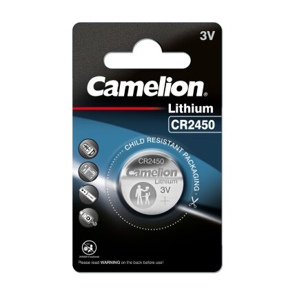 Camelion Mikro ličio elementas CR2450, 3V, CAMELION, 1 vnt. Camelion Mikro ličio elementas CR2450, 3V, CAMELION, 1 vnt.