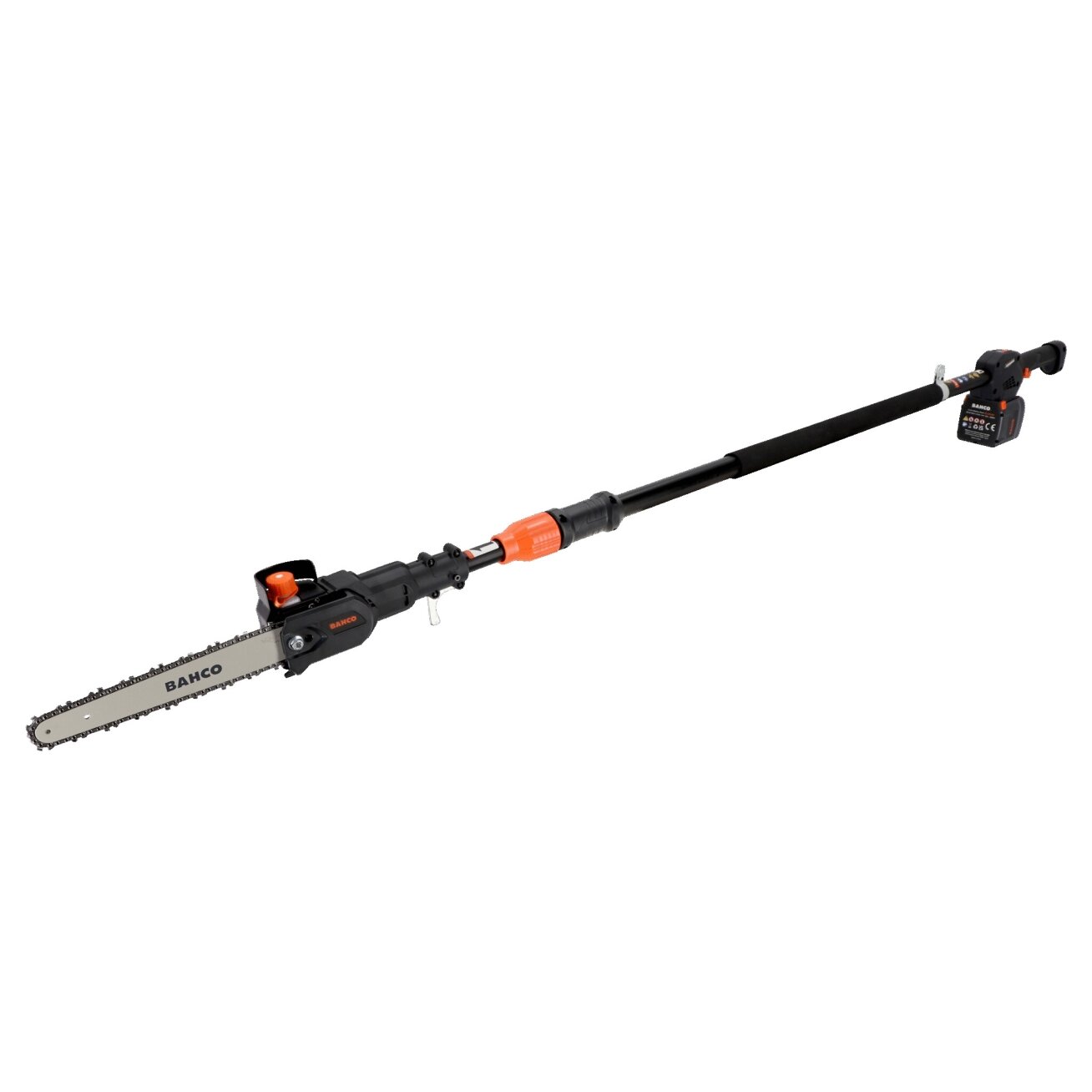 Cordless telescopic pole chainsaw 950W, 21.8V, 3kg, 1,95m-2,6m