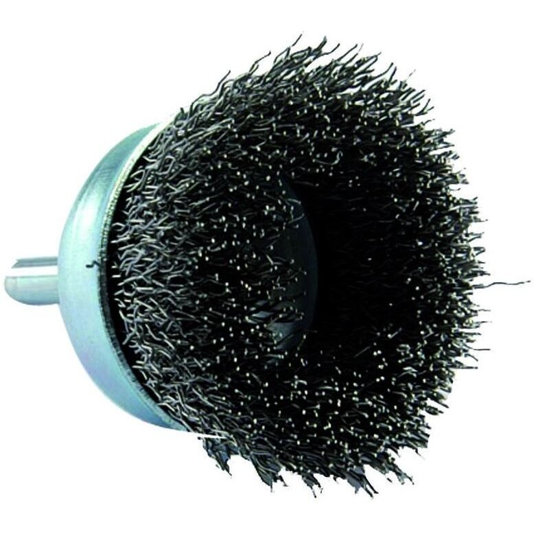 Cup brush for drill, Ø50mm, crimped steel wire 0.35mm, shank 6mm Cup brush for drill, Ø50mm, crimped steel wire 0.35mm, shank 6mm
