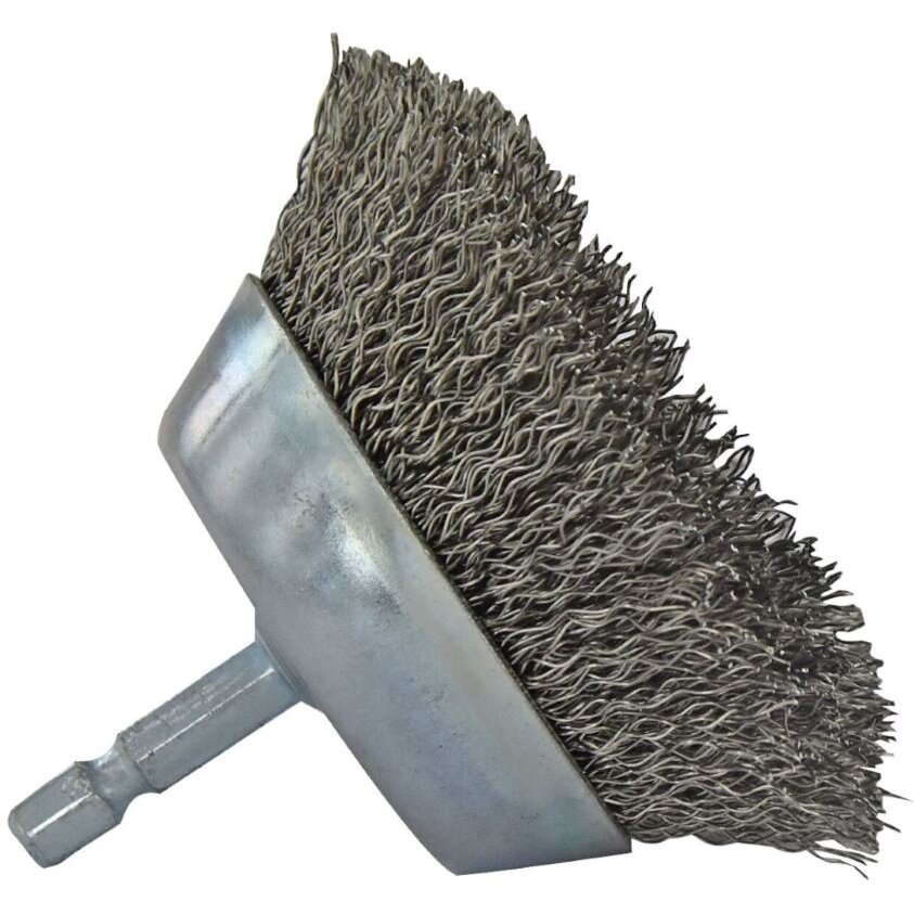 Cup brush for drill, Ø50mm, corrugated steel wire 0.35mm, 1/4 HEX Cup brush for drill, Ø50mm, corrugated steel wire 0.35mm, 1/4 HEX