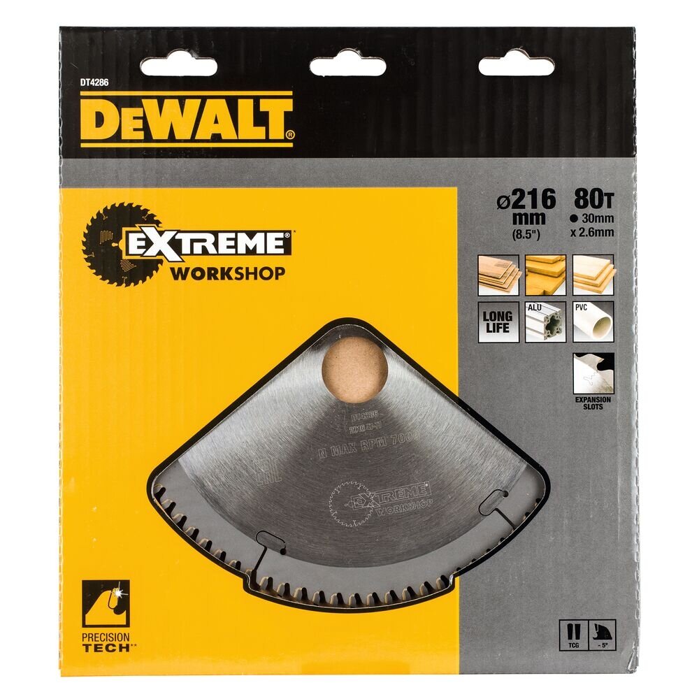 DeWalt Pjov. diskas medienai DeWalt 216mmx30mm 80T 1